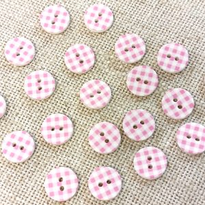 BOTÓN VICHY PEQUEÑOS-Varios Colores - Rosa