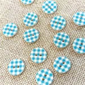 BOTÓN VICHY PEQUEÑOS-Varios Colores - Celeste