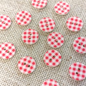 BOTÓN VICHY PEQUEÑOS-Varios Colores - Rojo