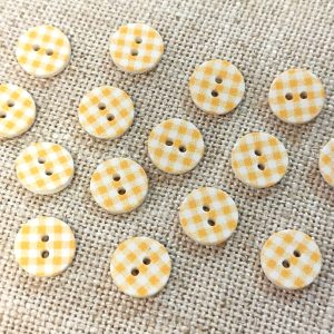 BOTÓN VICHY GRANDES-Varios Colores - Amarillo