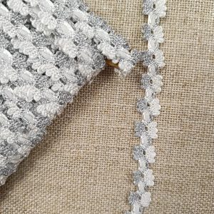 BOLILLO METAL FLOR - Blanco-Plateado