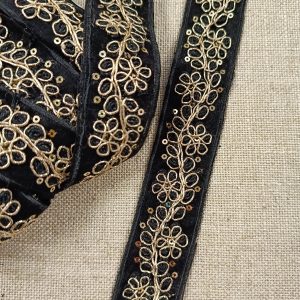 GALON BORDADO DORADO FLOR