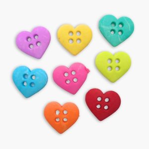 Botones Creativos-Colourful Hearts