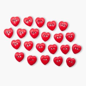Botones Creativos-Red Tiny Hearts
