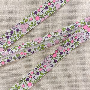 BIES FLORAL FOSFORITO 18mm - Rosa