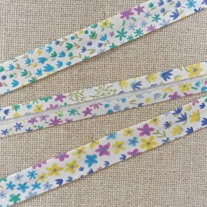 BIES FLORES MULTICOLOR 18mm - Azul