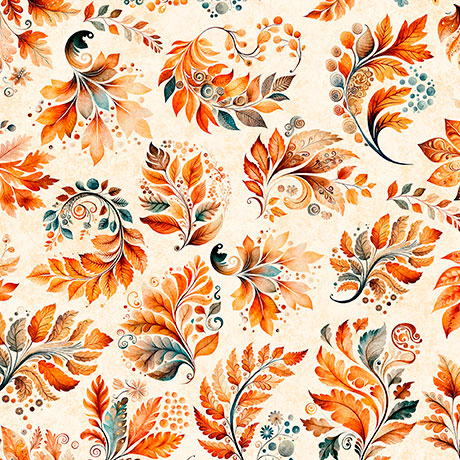 QT FABRICS "HARVEST HOLLOW" - FALL LEAVES