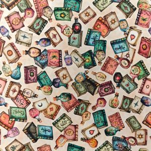 QT FABRICS "WITCHYPOO" - BOOKS TOSS