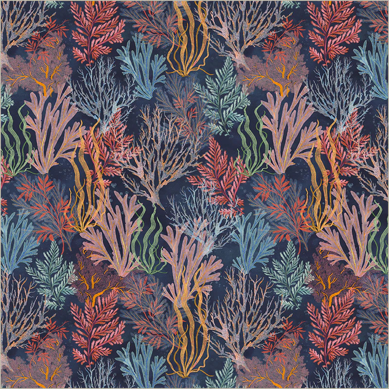 WINDHAM FABRICS "Deep Blue"- GARDEN REEF