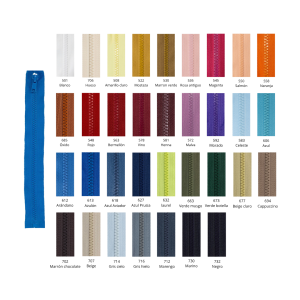 CREMALLERA INYECTADA MALLA 5 SEPARABLE 40, 45, 50, 55, 60, 65, 70, 80 cm. - Varios Colores