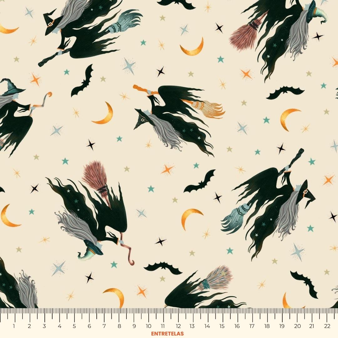 BLANK QUILTING "WITCHY & WICKED" - WITCHES FLYING