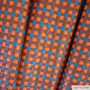 POLIPIEL ENTRELAZADA EN TONOS NARANJAS Y AZUL