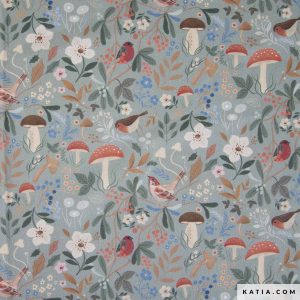 POPELÍN ALGODÓN - MUSHROOM BIRDS
