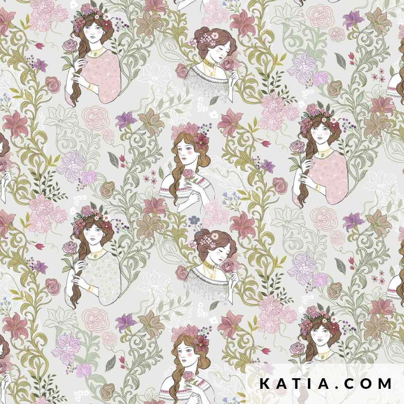 RAYÓN SATINADO ESTAMPADO FLORAL LADY DESIDIA