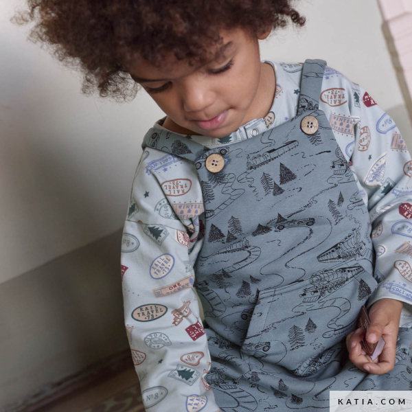 TELA SUDADERA AFELPADA ESTAMPADO TRENES - Imagen 3