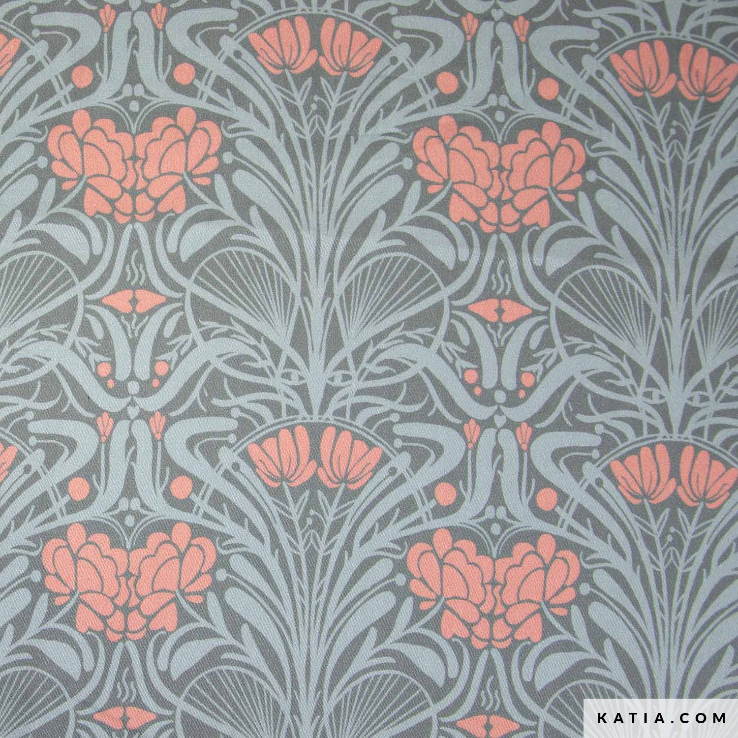 VISCOSA DE INVIERNO ESTAMPADO ART NOUVEAU FLORAL