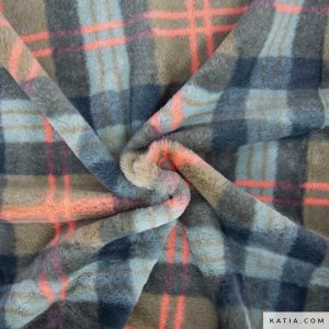 PELO SINTÉTICO TIPO PELUCHE DISEÑO TARTAN FLUOR